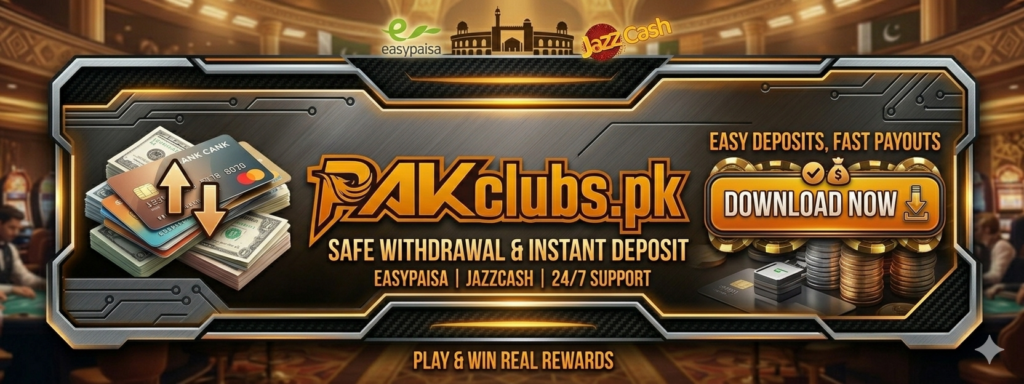 Pak club Game deposit and withdraw screenshot